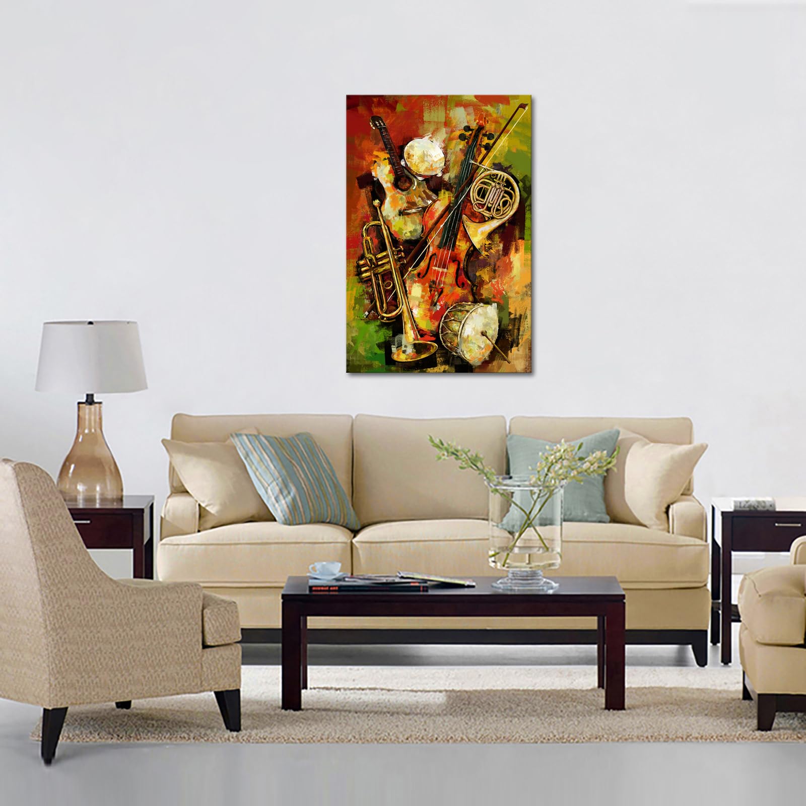 Amazon.com: iHAPPYWALL Vintage Music Canvas Wall Art Abstract